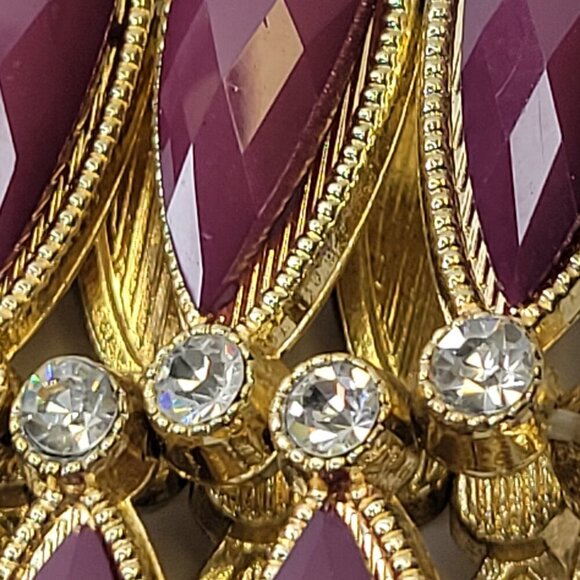 Women's Purple Stretch Cuff Bracelet Wide Large Cuffs - Picture 4 of 10